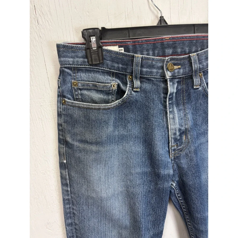 American Giant Mens Jeans Size 30 x 27 Blue Distressed Made in USA Denim